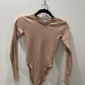 Tan Long Sleeve Bodysuit
